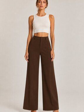 Straight Leg Pintuck Trouser Pants - Cien
